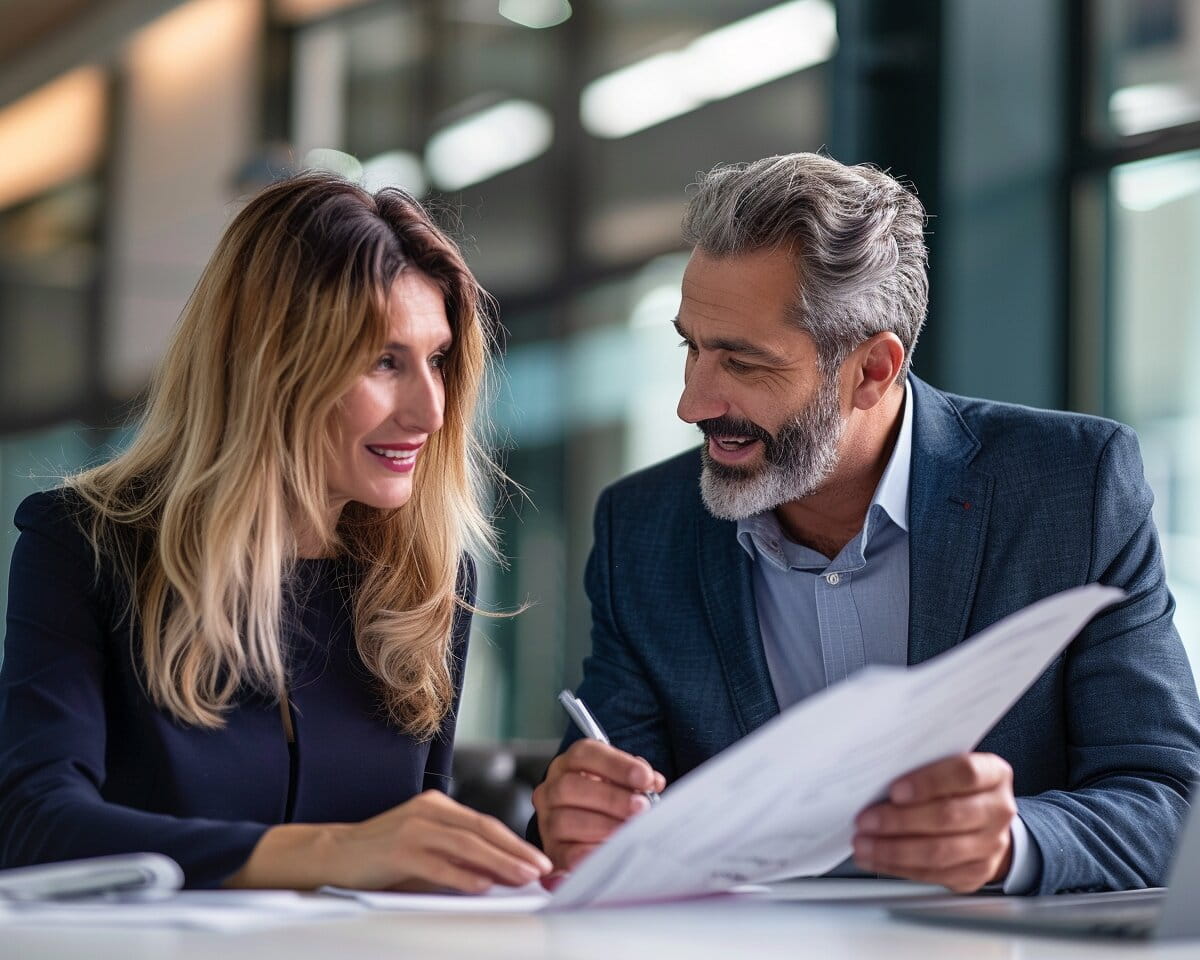 UK business director reviewing executive income protection